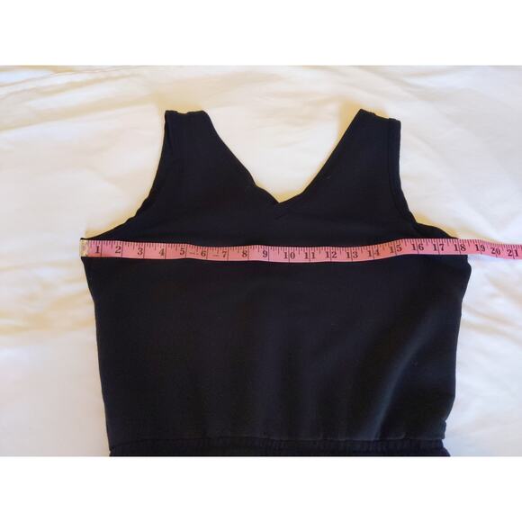 Calvin Klein Womens S Black Romper V Neck Sleeveless Drawstring Pockets - Picture 10 of 13